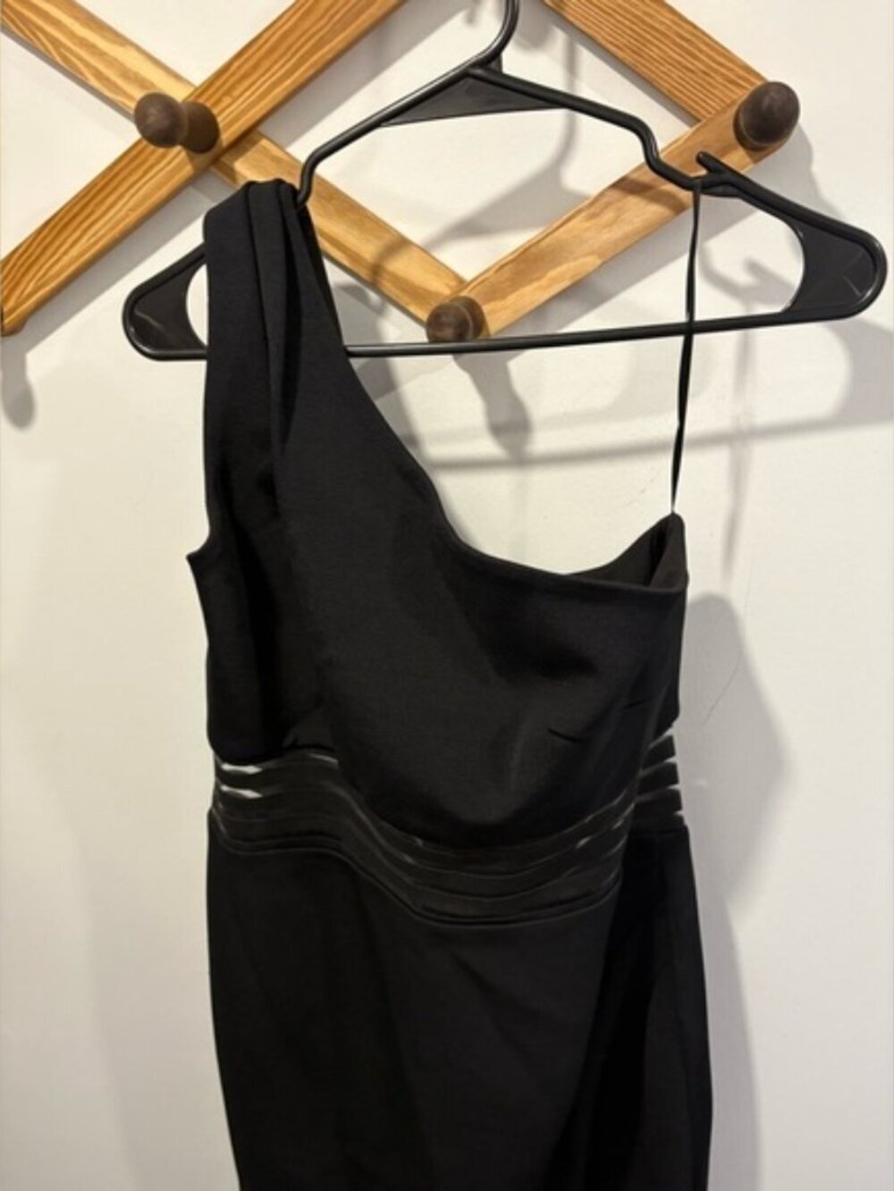 NICHOLAS Black One Shoulder Bandage Dress Size 10 | Bodycon Cocktail Party EUC - Picture 5 of 9